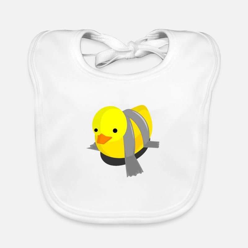 Ruban adhésif canard artisan drôle - Bavoir bio Bébé - blanc