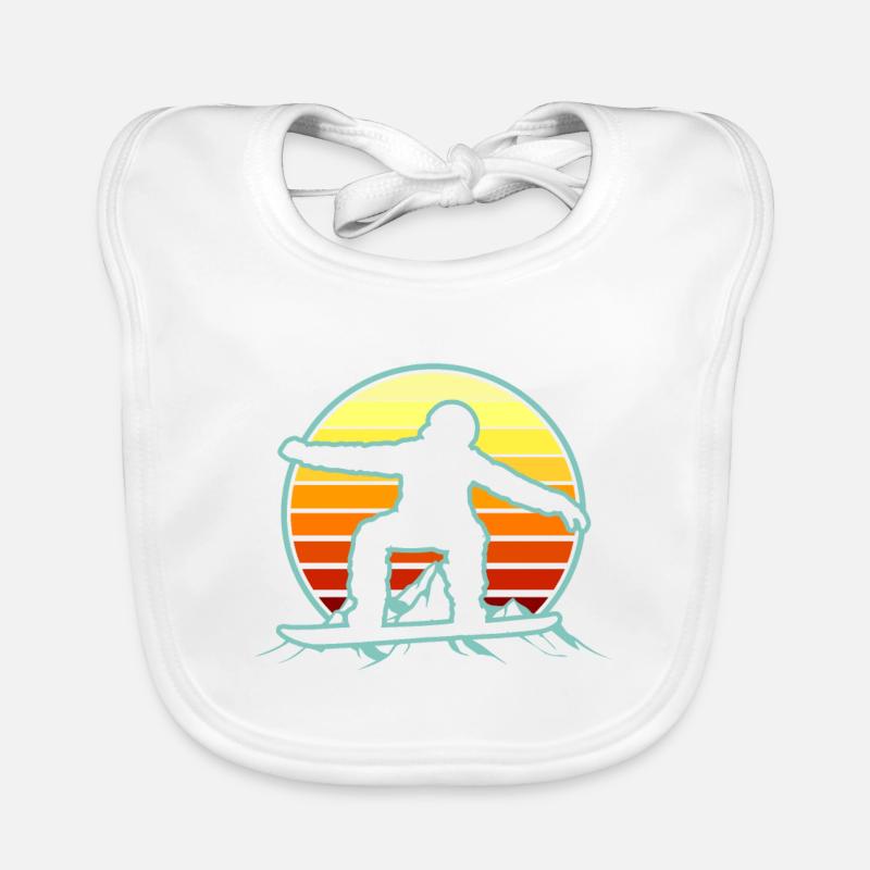 Idées cadeaux snowboard snowboard snowboarder Bavoir bio Bébé