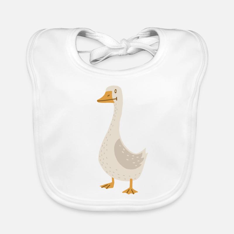 Gans (derpy) - Baby Bio-Lätzchen - Weiß