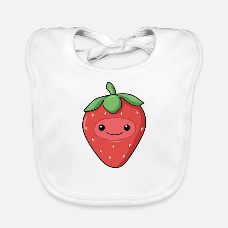 Comic Erdbeere Strawberry - Baby Bio-Lätzchen - Weiß