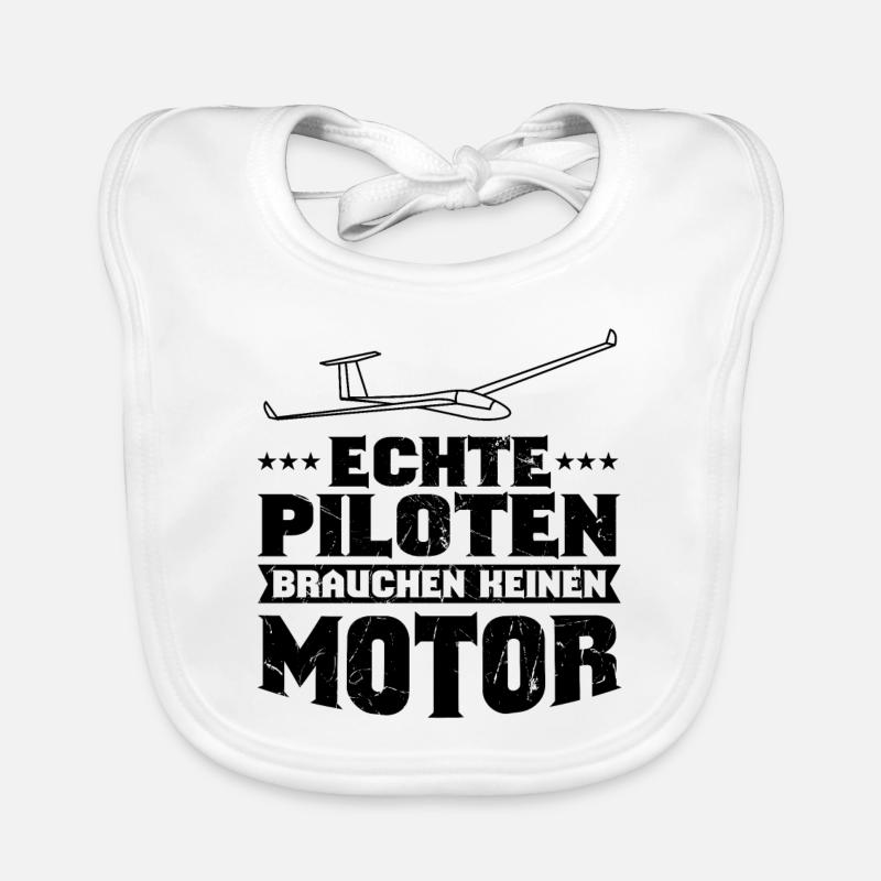 Segelflugzeug Spruch - Baby Bio-Lätzchen - Weiß