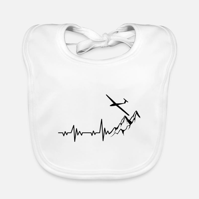 Glider pilot heartbeat Organic Baby Bibs