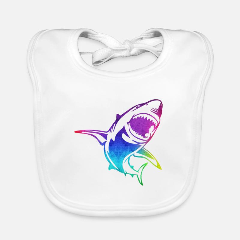 Requin requin Shark coloré contour Bavoir bio Bébé