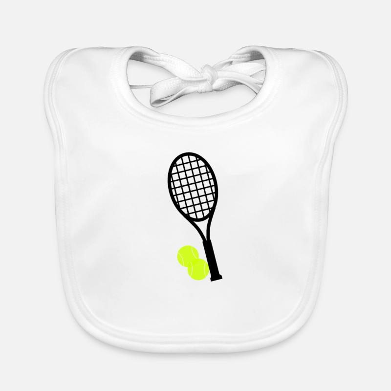 Conception de sport de tennis - Bavoir bio Bébé - blanc
