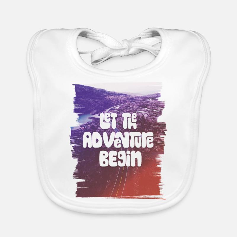 Let The Adventure Begin - Bavoir bio Bébé - blanc