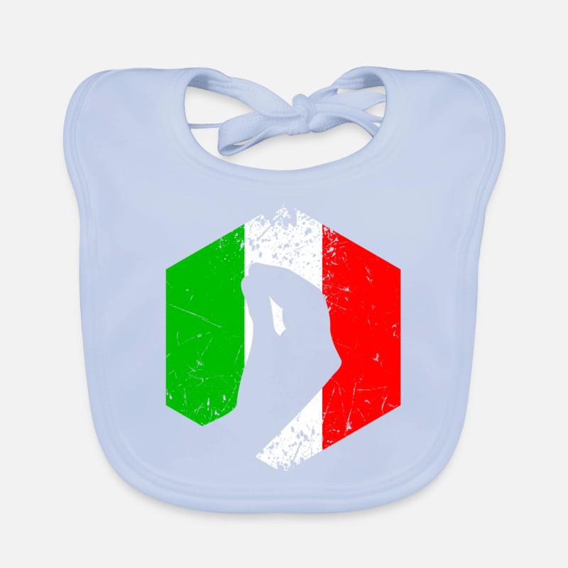 Drapeau italien avec un geste typique de la main Bavoir bio Bébé