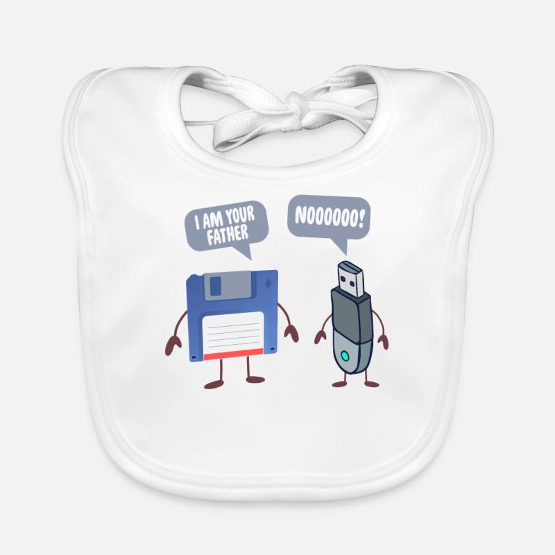 I AM YOUR FATHER USB Floppy Disk Funny Computer Organic Baby Bibs