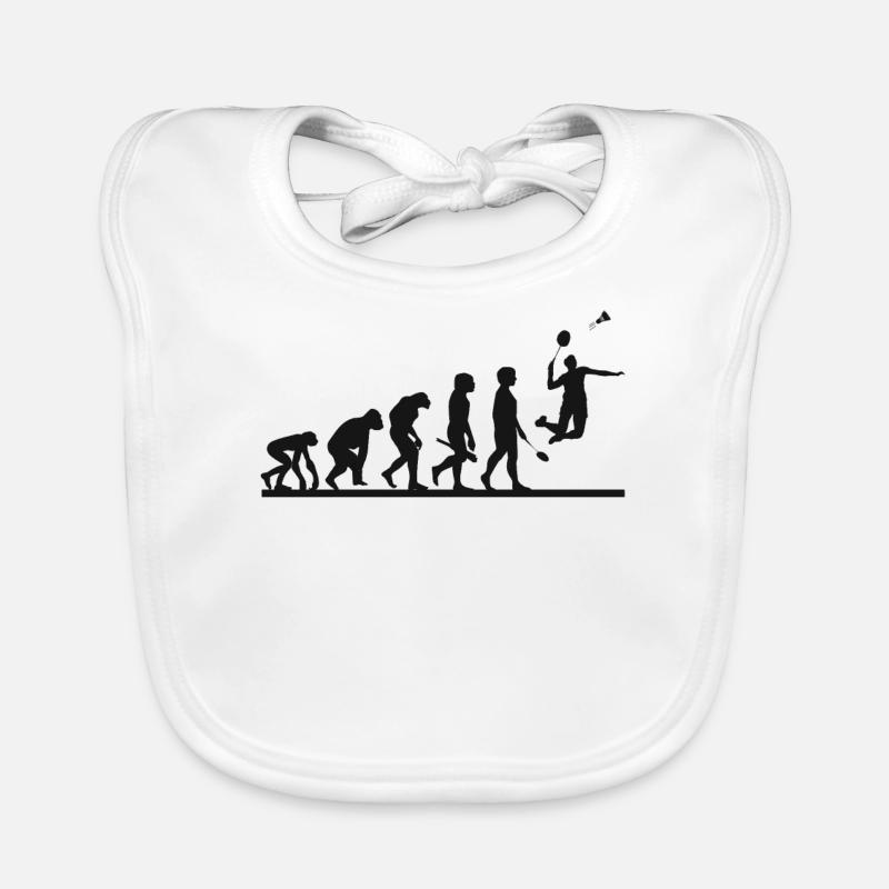 Badminton badminton player evolution Organic Baby Bibs