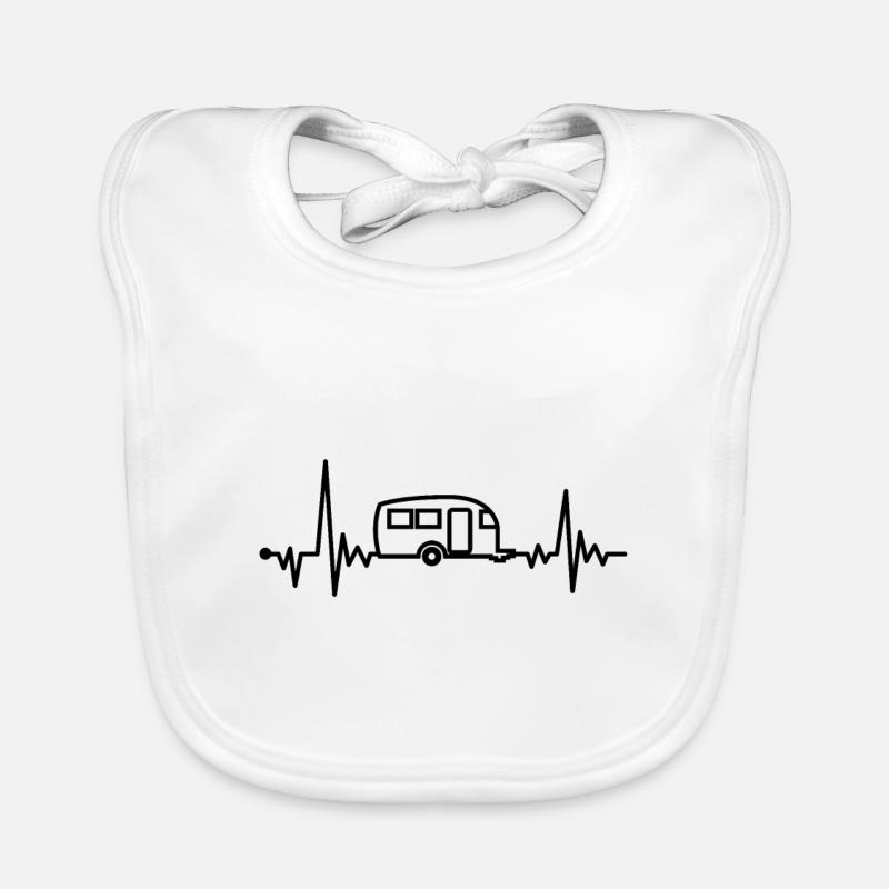 Battement de coeur de camping - Bavoir bio Bébé - blanc