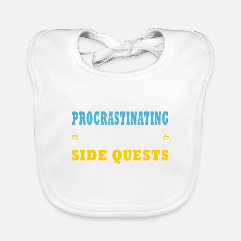 I'm Not Procrastinating I'm Doing Side Quests - Bavoir bio Bébé - blanc