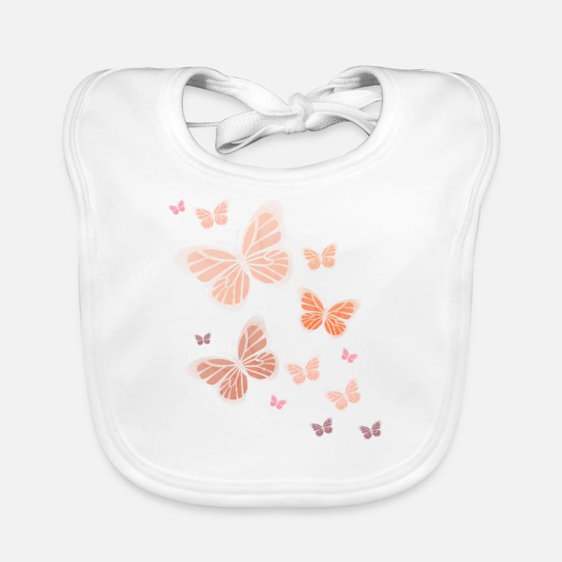 Papillon Papillon Papillon enfants - Bavoir bio Bébé - blanc
