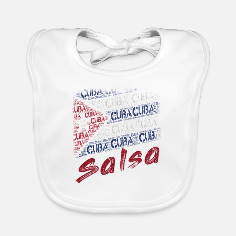 Cuban Salsa Cuba flag Organic Baby Bibs