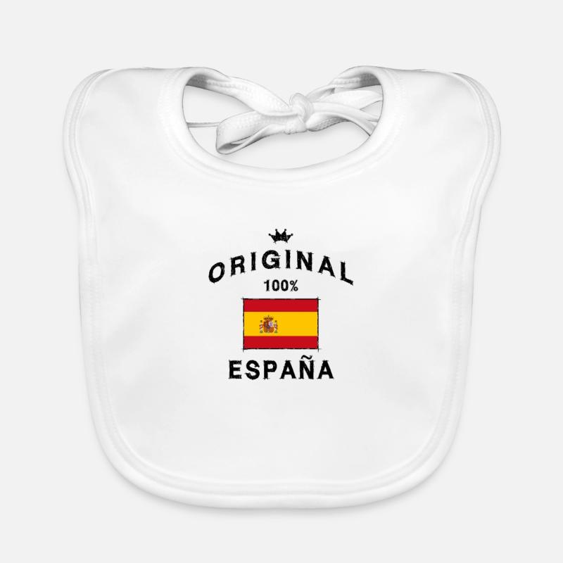 Espagne drapeau espagnol drapeau original - Bavoir bio Bébé - blanc