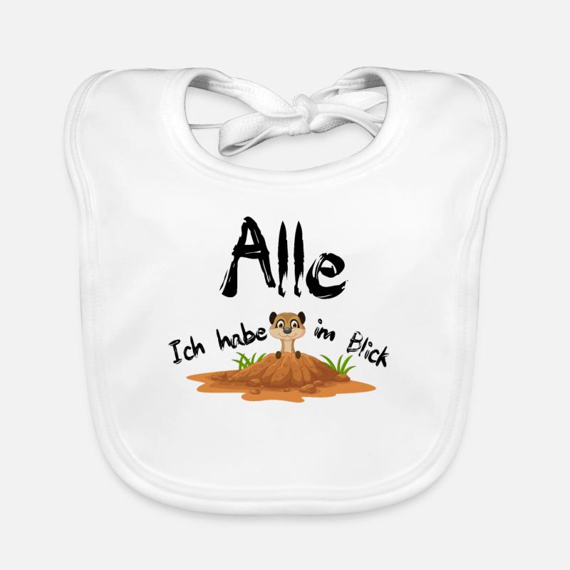 Erdmännchen - Baby Bio-Lätzchen - Weiß