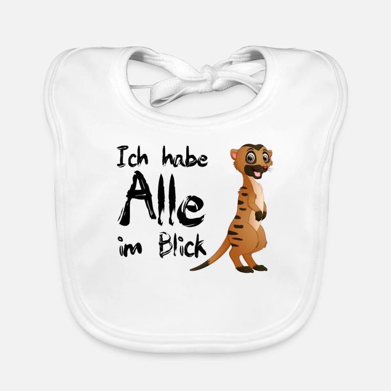Erdmännchen - Baby Bio-Lätzchen - Weiß