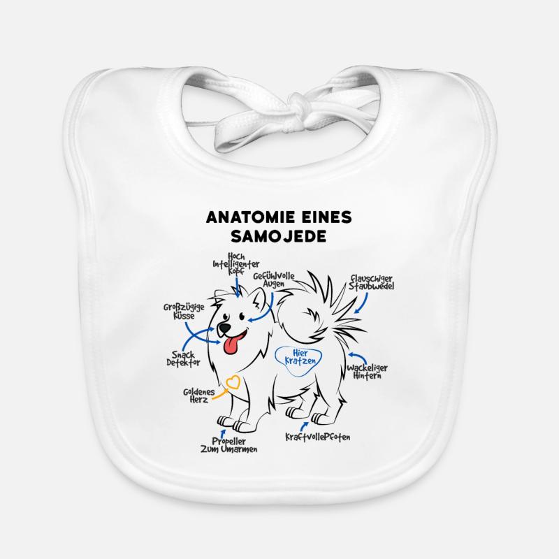 Anatomie du chien Samoyède Bavoir bio Bébé