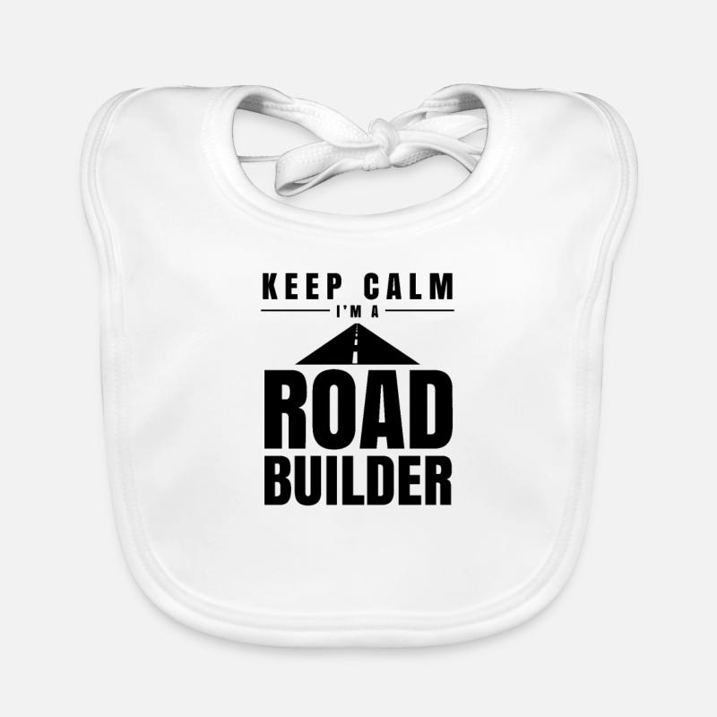Asphalt road construction road builders Organic Baby Bibs
