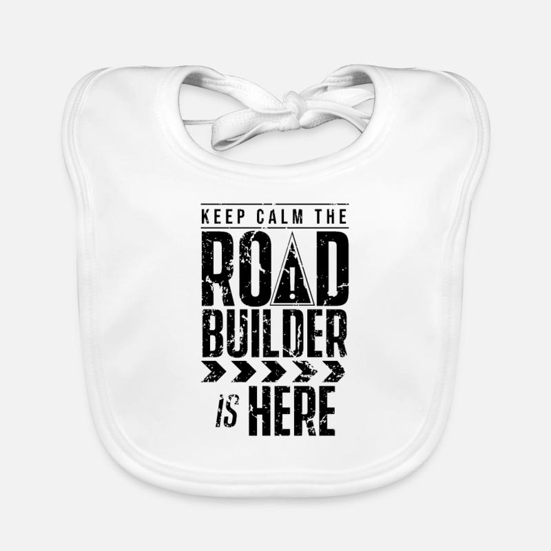 Construction workers team road construction asphalt road builders Organic Baby Bibs