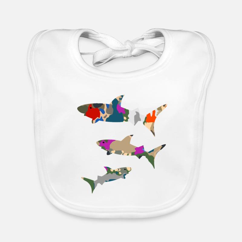 requins - Bavoir bio Bébé - blanc