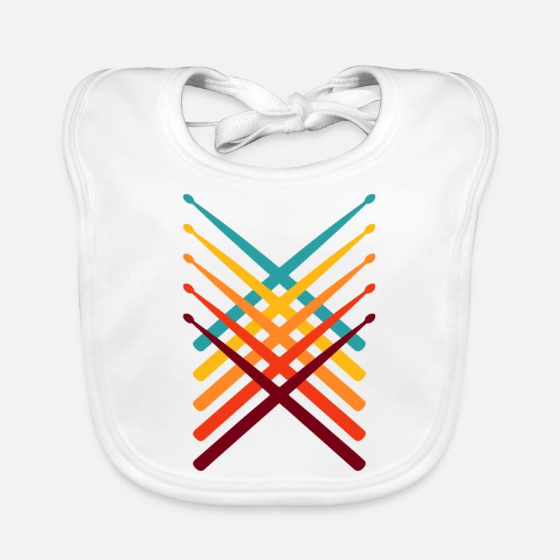 Drummer Drummer Drumsticks Retro Organic Baby Bibs
