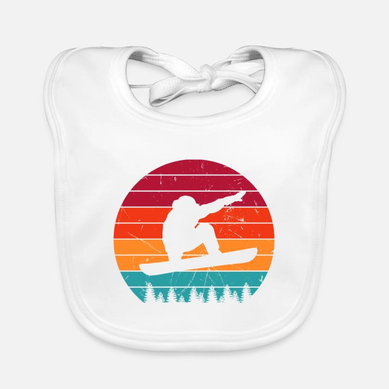 Snowboarden Snowboard Snowboarder Geschenkidee Baby Bio-Lätzchen