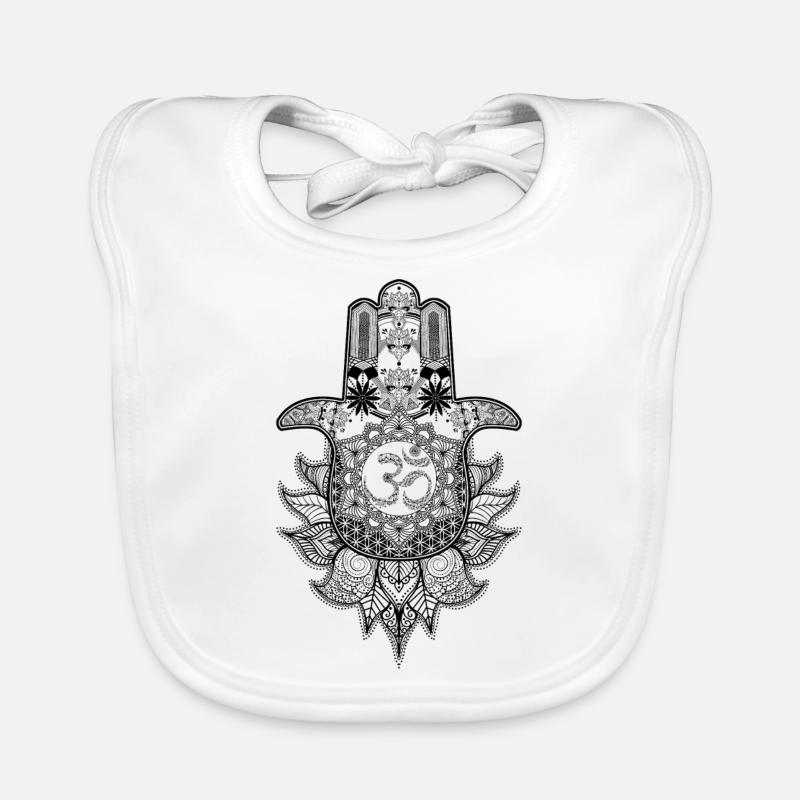 Conception de tatouage de bijoux à la main de Hamsa Fatima Bavoir bio Bébé