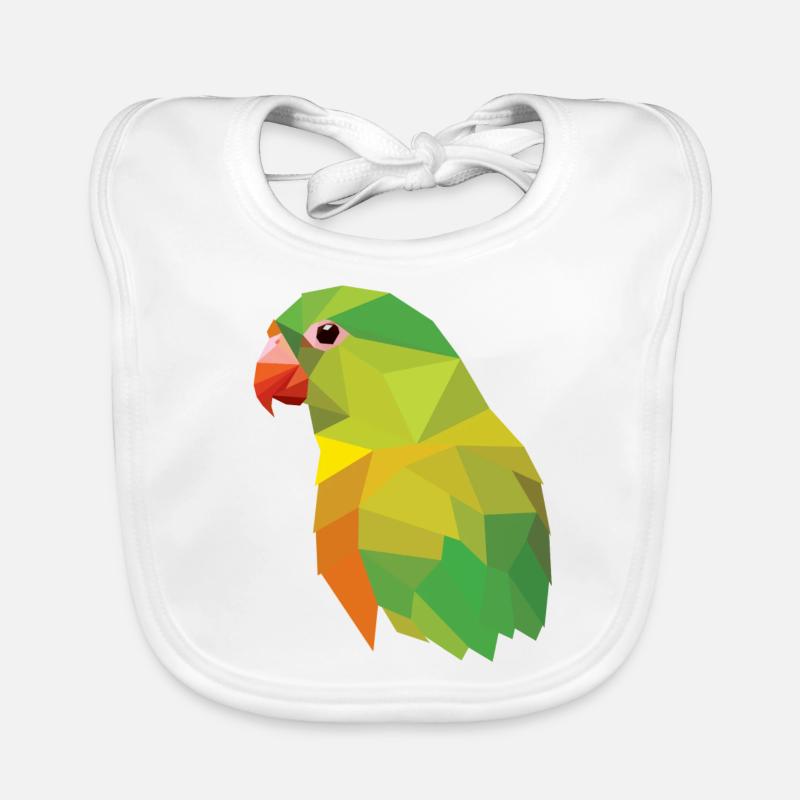Parrot bird mosaic low poly Organic Baby Bibs
