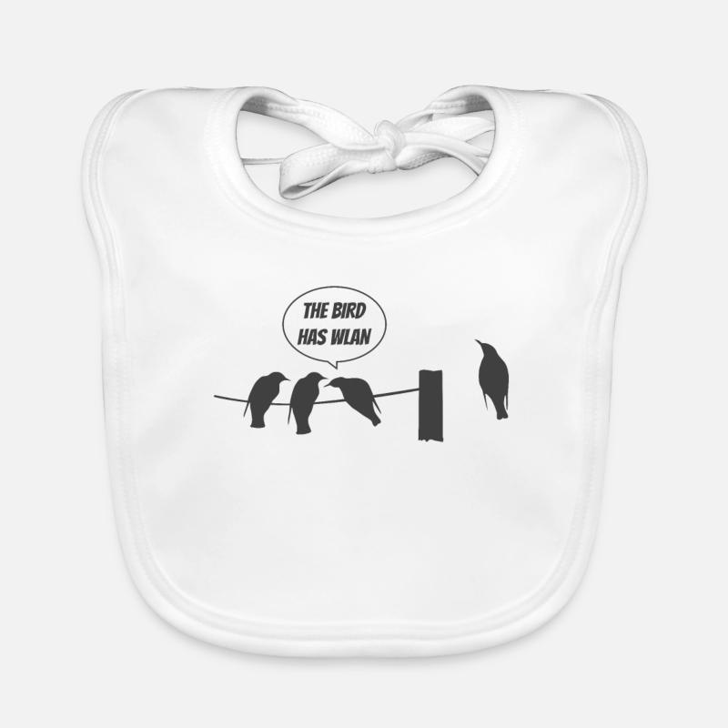 This Bird Has Wi-Fi Wireless Organic Baby Bibs