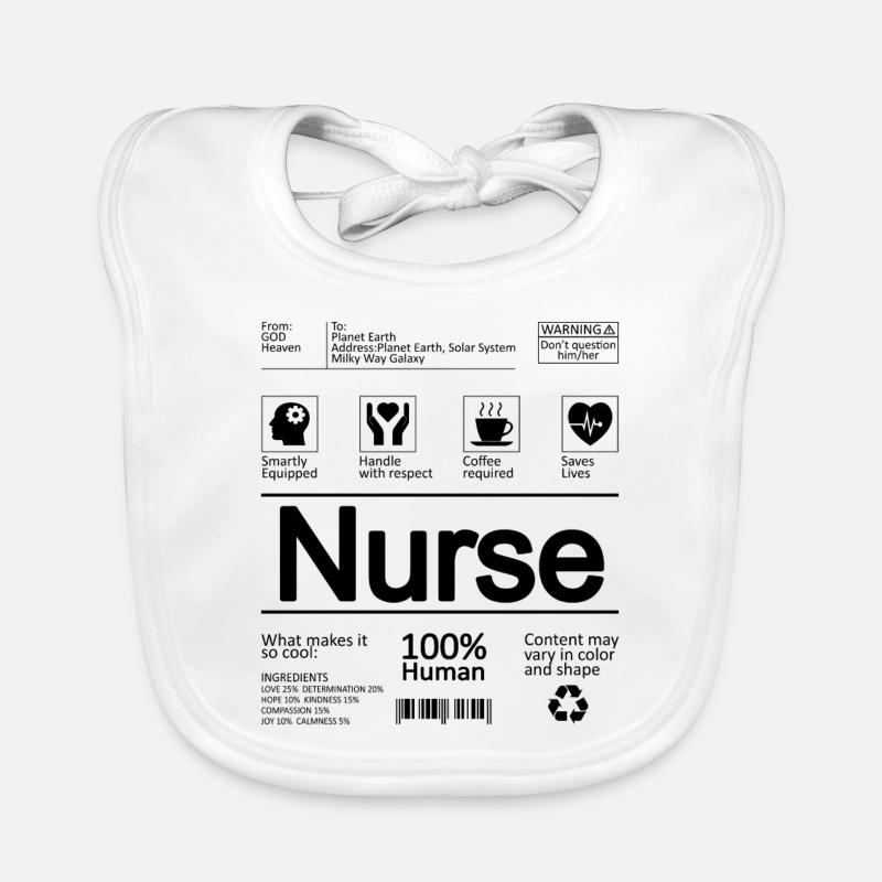 Infirmière infirmière - Bavoir bio Bébé - blanc