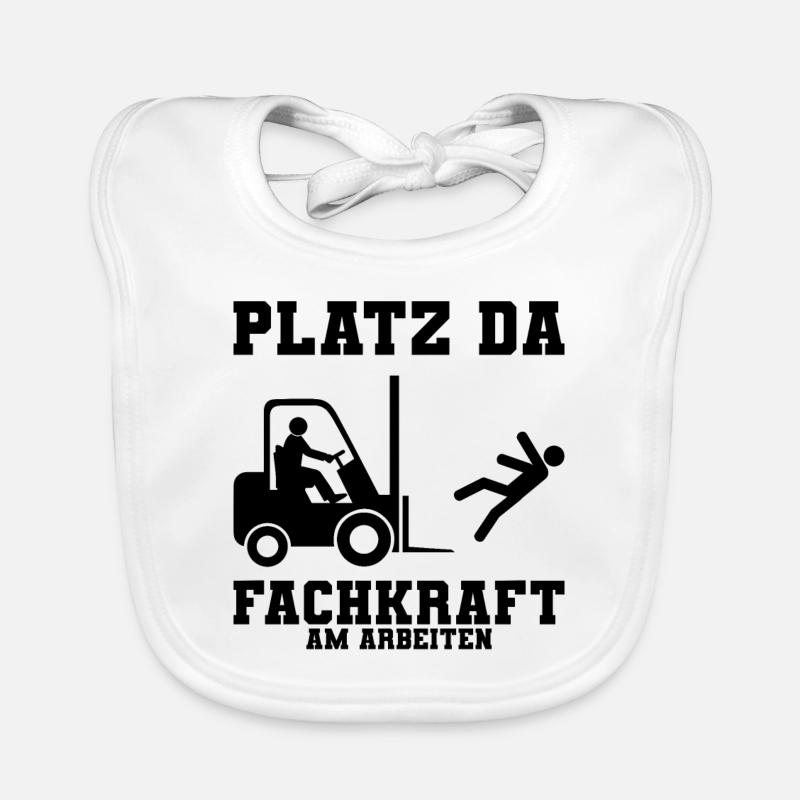 Gabelstapler - Baby Bio-Lätzchen - Weiß