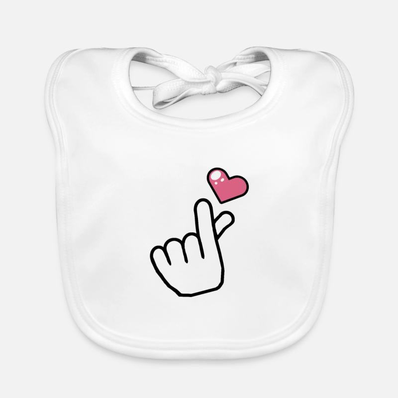 coeur doigt amour coréen pop Bavoir bio Bébé