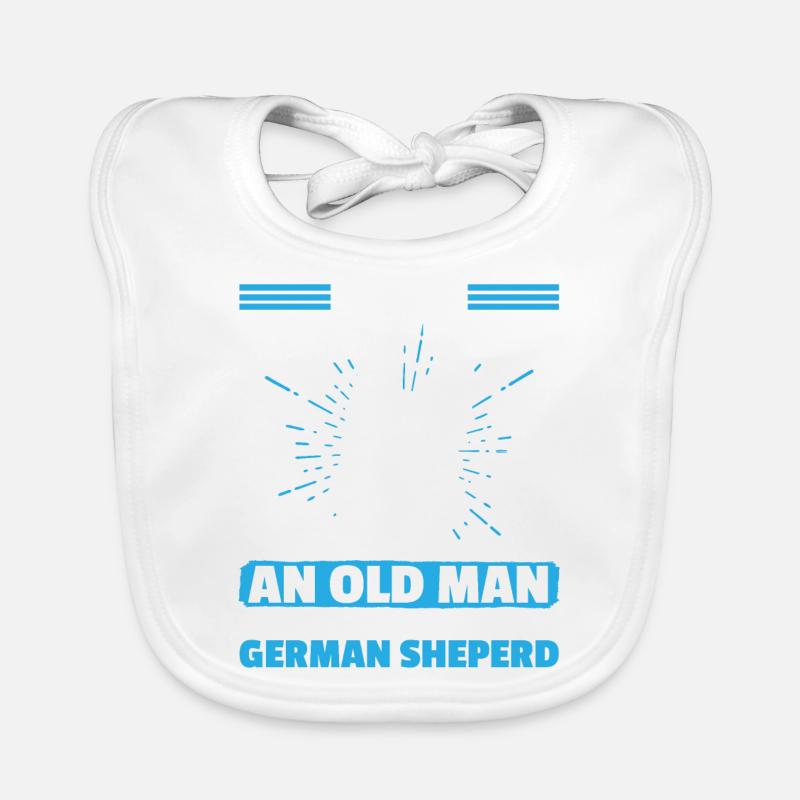 Never Underestimate an old man with german sheperd Organic Baby Bibs