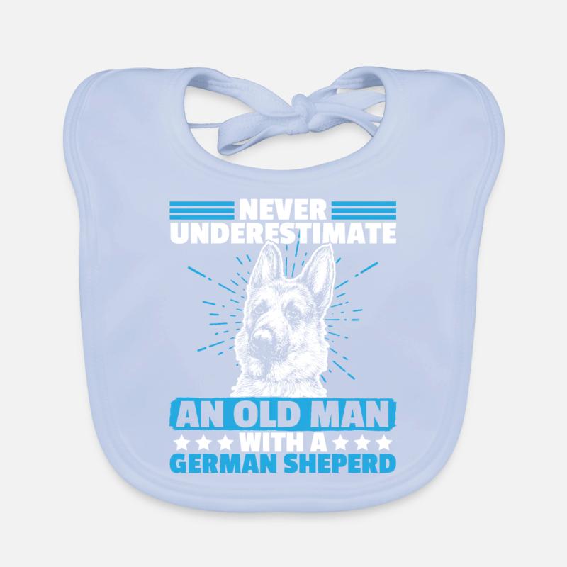 Never Underestimate an old man with german sheperd Organic Baby Bibs