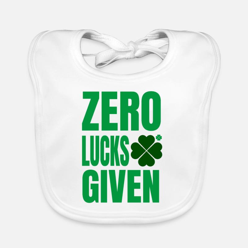 Zero lucks given - St patricks day Organic Baby Bibs