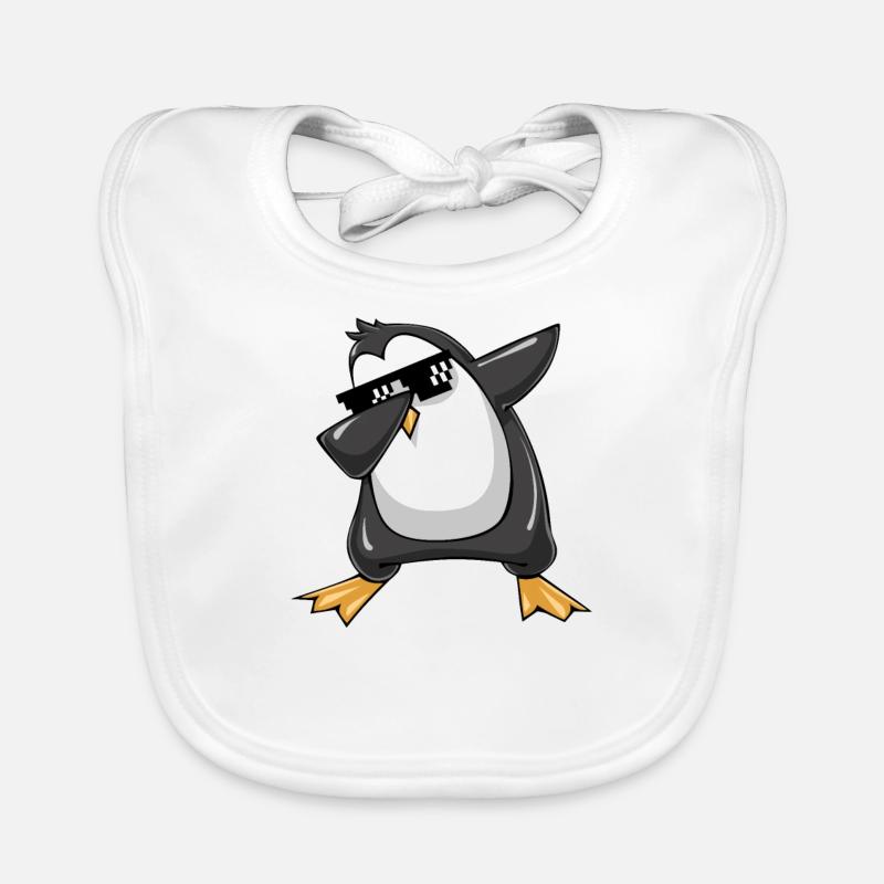 Tupfender Pinguin, Cool Dab Dance Cartoon, Tanzen Baby Bio-Lätzchen