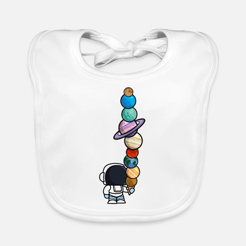 Astronaut Eis Essen Planeten Lustig Baby Bio-Lätzchen