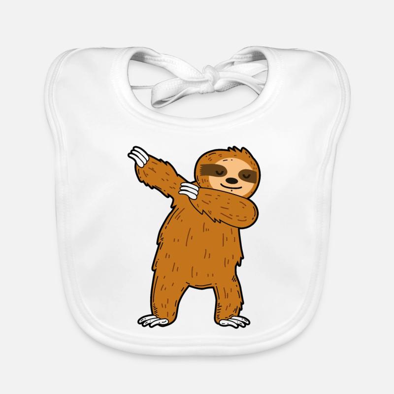 Dabbing sloth Organic Baby Bibs