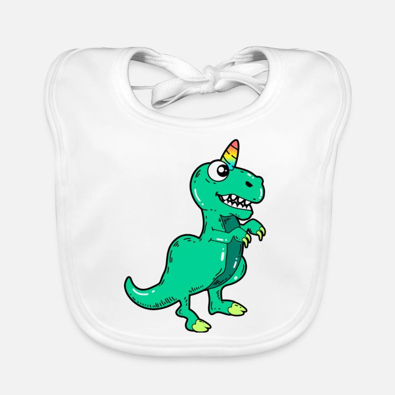 Unicorn dinosaur Organic Baby Bibs