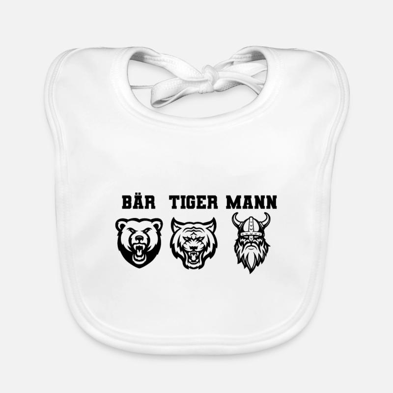BÄR TIGER MANN Baby Bio-Lätzchen