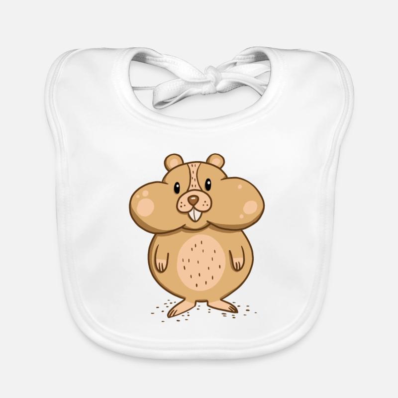 Hamster with thick cheeks Organic Baby Bibs