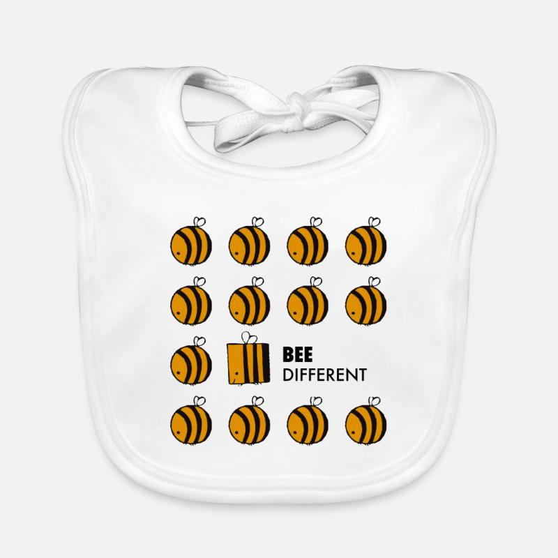 Abeille jeu de mots différent - Bavoir bio Bébé - blanc