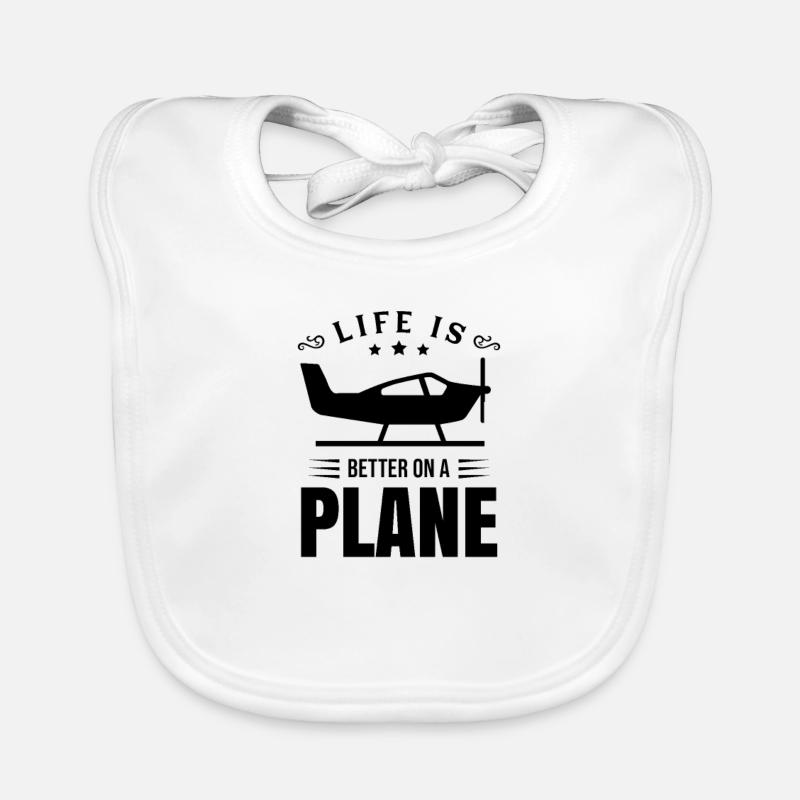 Airplane pilot pilot flying aviator Organic Baby Bibs