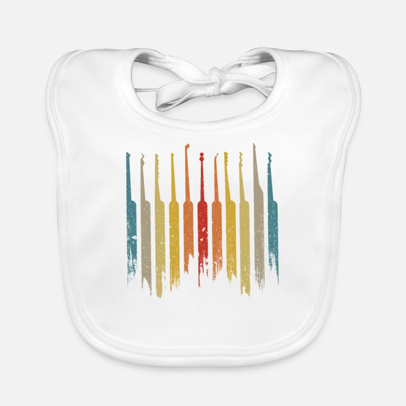 Lock Picks Retro Lock Picking - Lock Picker und - Baby Bio-Lätzchen - Weiß