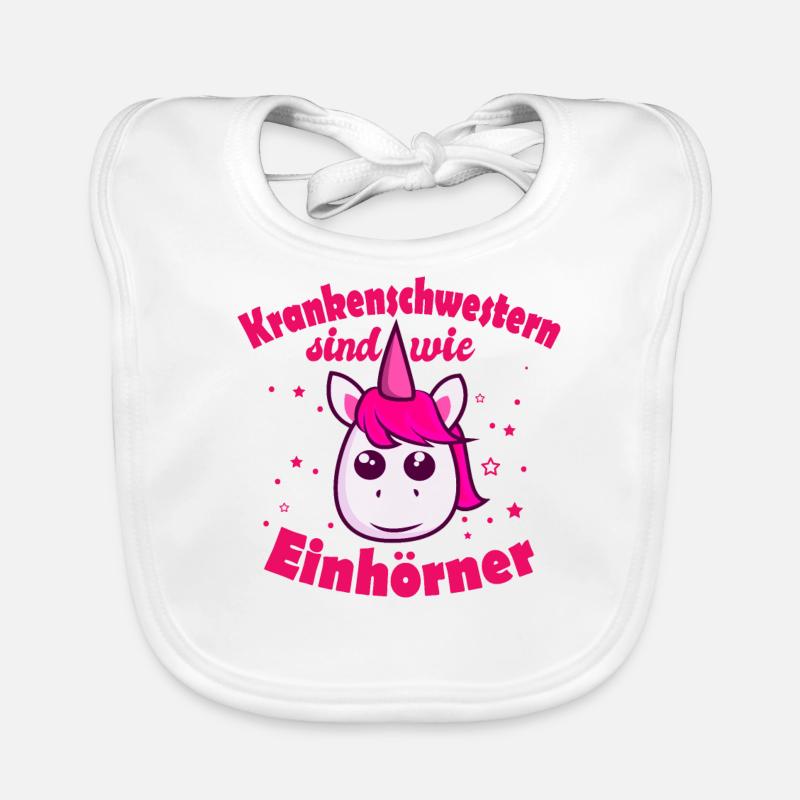 Lustiger Krankenschwester Spruch Einhorn Geschenki Baby Bio-Lätzchen