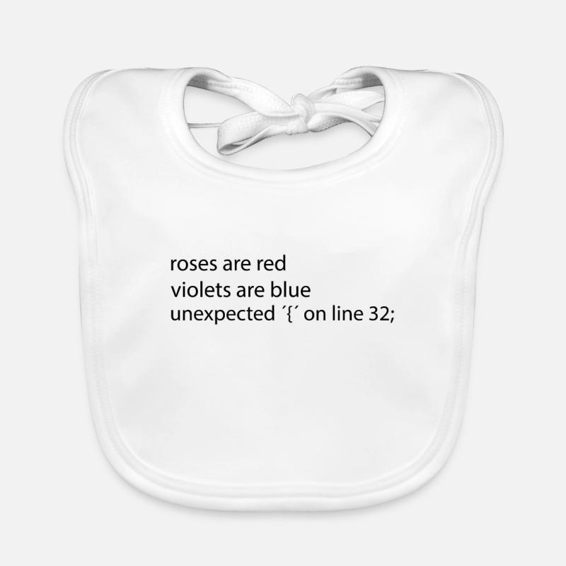 Message d'erreur du programmeur IT nerd funny shirt - Bavoir bio Bébé - blanc