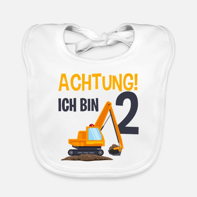 Bagger 2. Geburtstag Baby Bio-Lätzchen