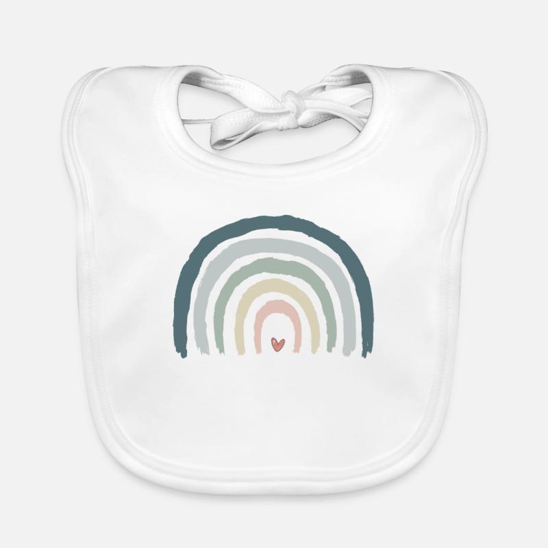 Corona Regenbogen Alles wird gut vintage blank Baby Bio-Lätzchen