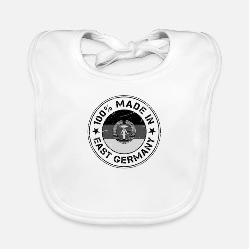 RDA Made in East Germany flag stamp stamp - Bavoir bio Bébé - blanc