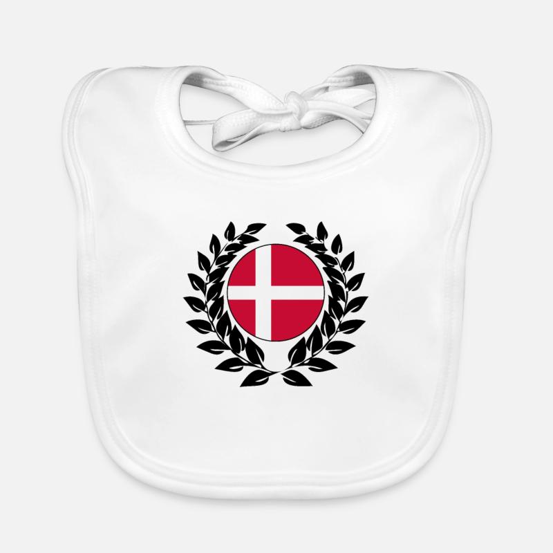 Danemark drapeau danois Drapeau drapeau laurier Bavoir bio Bébé