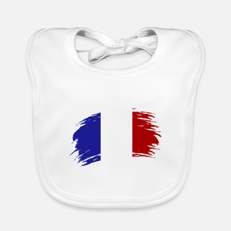 france drapeau - Bavoir bio Bébé - blanc